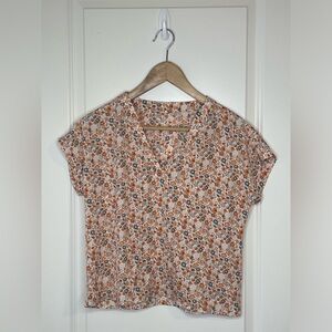 Bohemian ditsy floral shirt, multi-pink